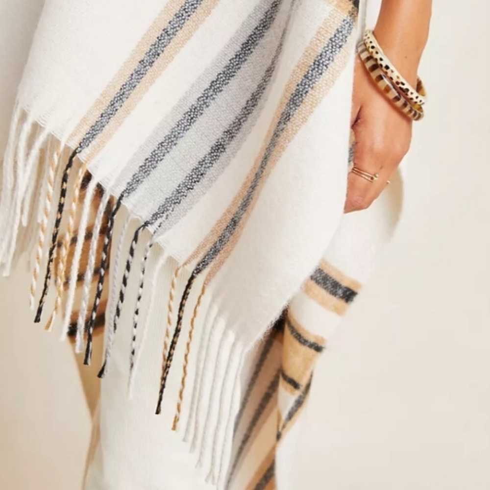 Anthropologie | Plaid wrap with fringe | One Size - Picture 5 of 9